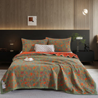 Ginkgo Biloba Organic Cotton Quilt - Green - 2PCS Pillowcases - 20" x 36" - image 32
