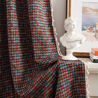 Colorful Geometric Knot Jacquard Curtains - image 3