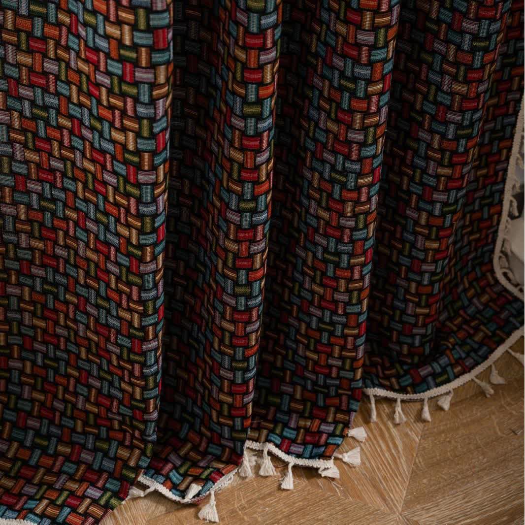 Colorful Geometric Knot Jacquard Curtains - image 4