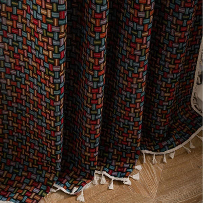 Colorful Geometric Knot Jacquard Curtains - image 4
