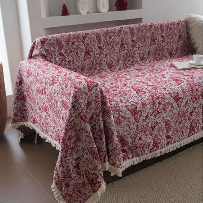 Red Butterfly Floral Sofa Throw Blanket - image 4