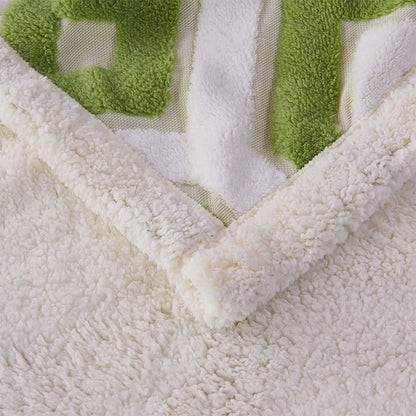 Geometric Pattern Jacquard Sherpa Blanket - image 7