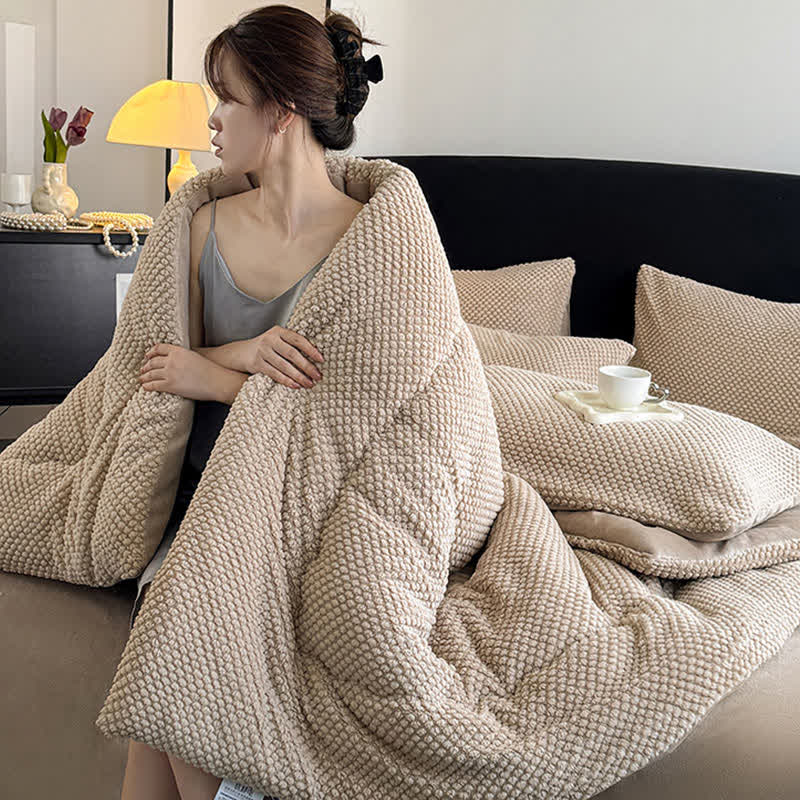 Solid Color Textured Warm Blanket - image 9