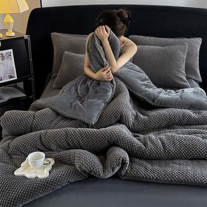 Solid Color Textured Warm Blanket - image 2