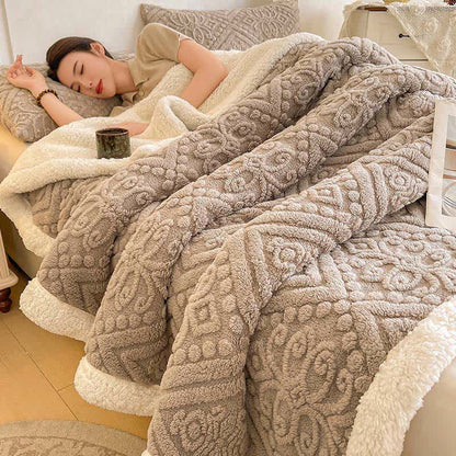 Plush Floral Sherpa Fleece Warm Blanket - image 10