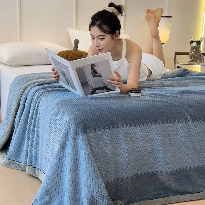 Solid Color Bound Edge Throw Blanket - image 6