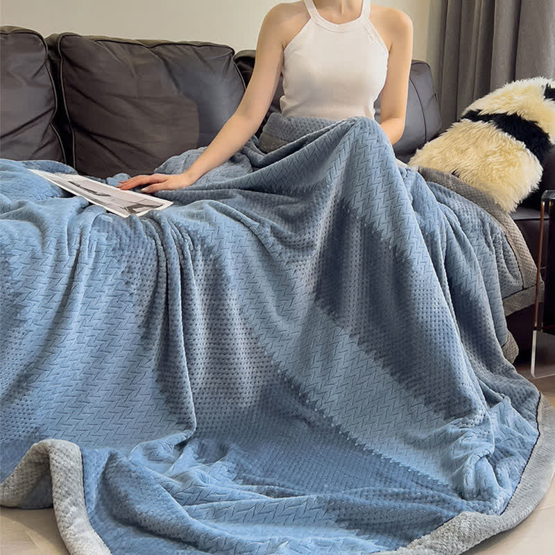 Solid Color Bound Edge Throw Blanket - image 9