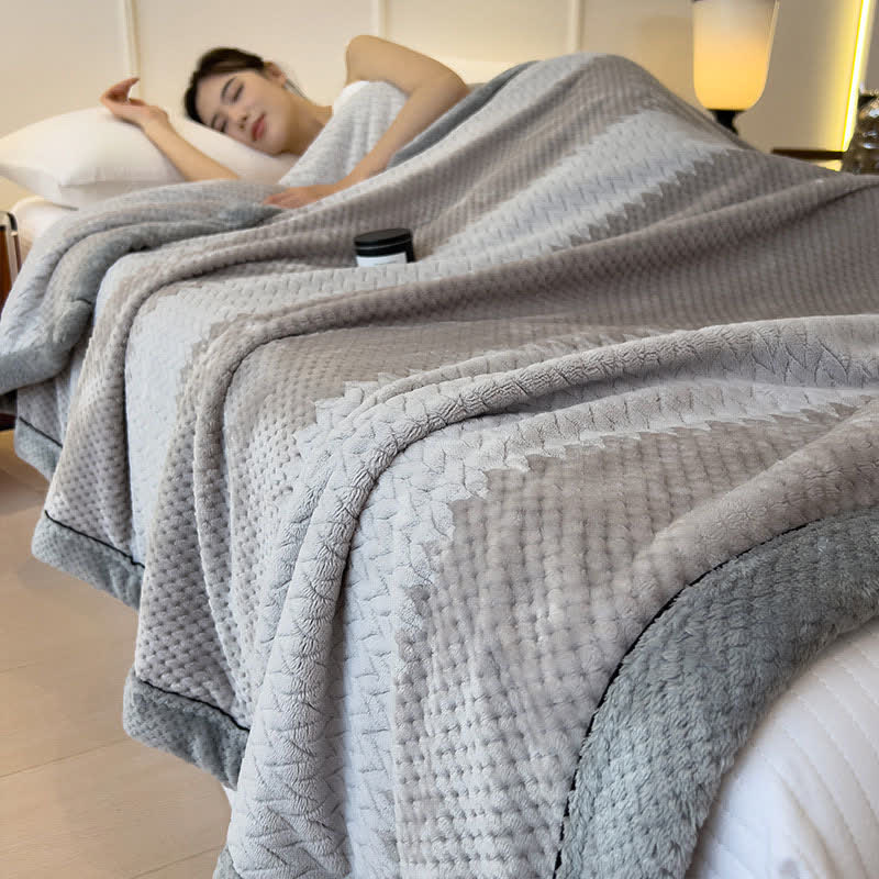 Solid Color Bound Edge Throw Blanket - Light Gray - Queen - image 14