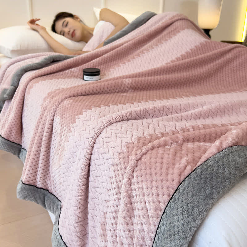 Solid Color Bound Edge Throw Blanket - Pink - Queen - image 12