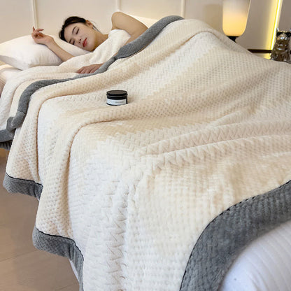 Solid Color Bound Edge Throw Blanket - Beige - Queen - image 13