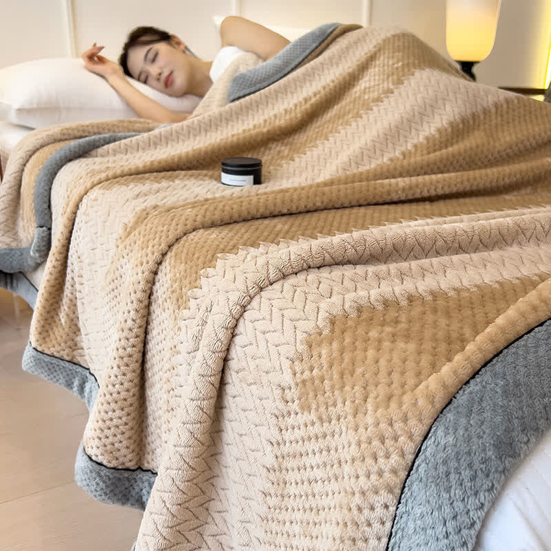 Solid Color Bound Edge Throw Blanket - Coffee - Queen - image 11