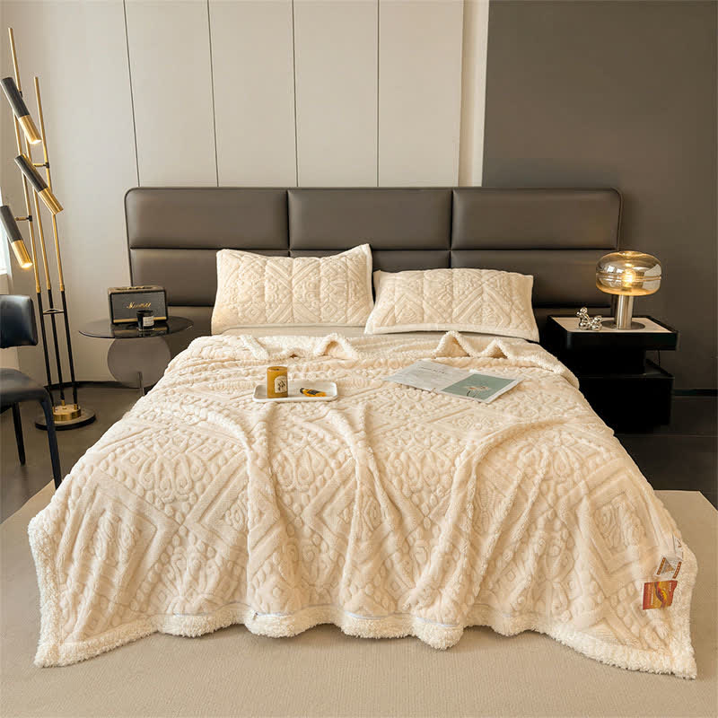 Luxury Floral Duvet Cover Blanket - Beige - Queen - image 14