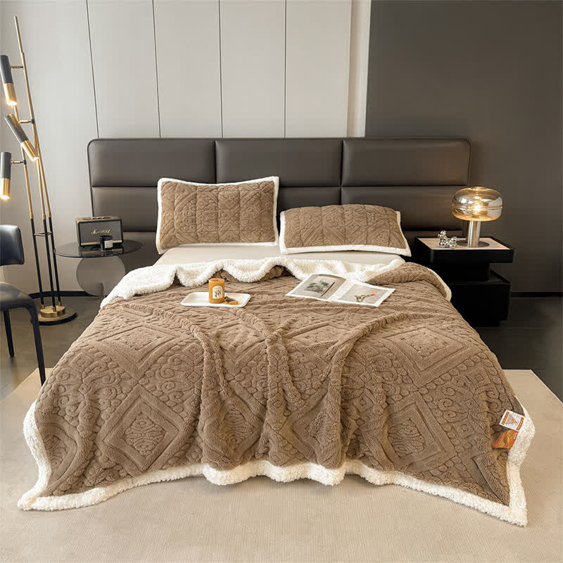 Luxury Floral Duvet Cover Blanket - Camel - Queen - image 17