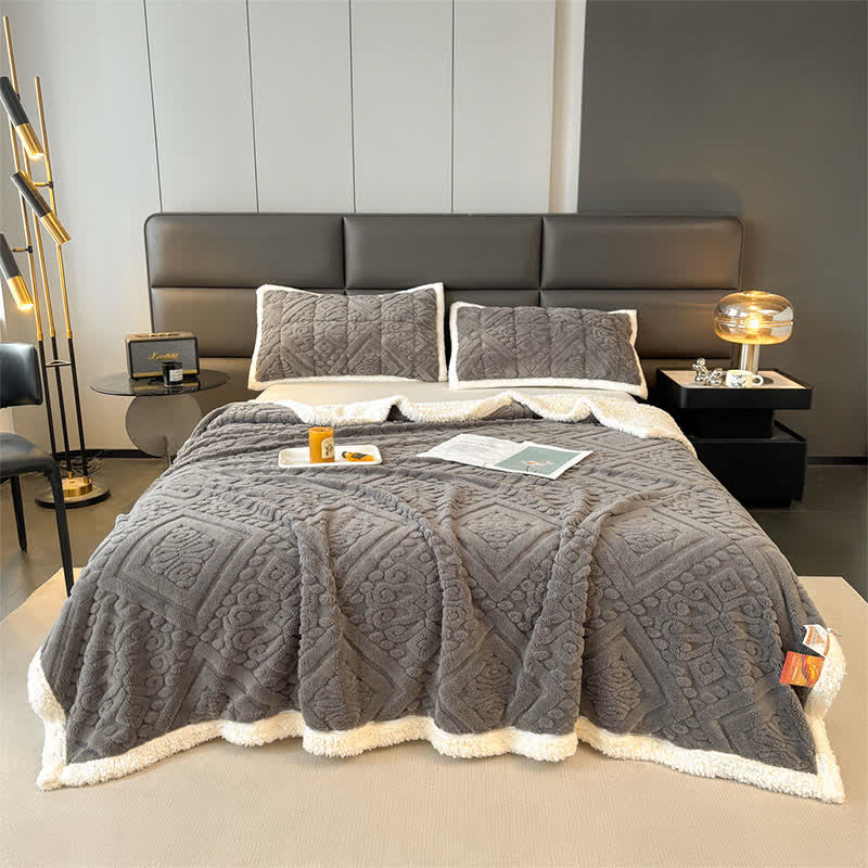 Luxury Floral Duvet Cover Blanket - Dark Grey - Queen - image 16