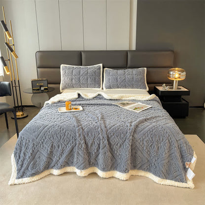 Luxury Floral Duvet Cover Blanket - Blue Gray - Queen - image 13