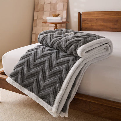 Modern Chevron Jacquard Warm Blanket - image 14