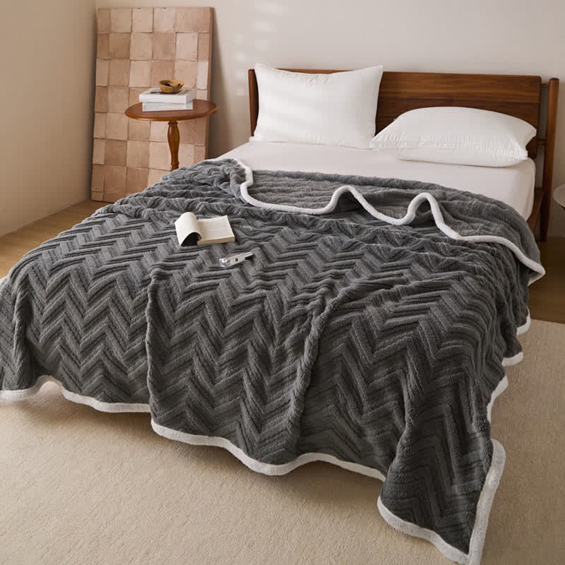 Modern Chevron Jacquard Warm Blanket - image 12