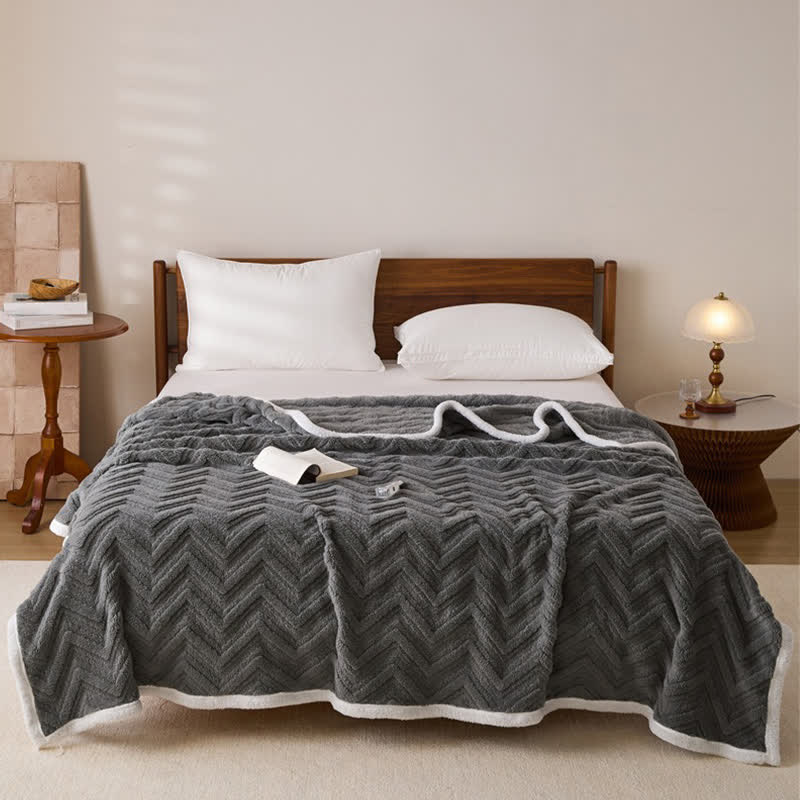 Modern Chevron Jacquard Warm Blanket - image 11