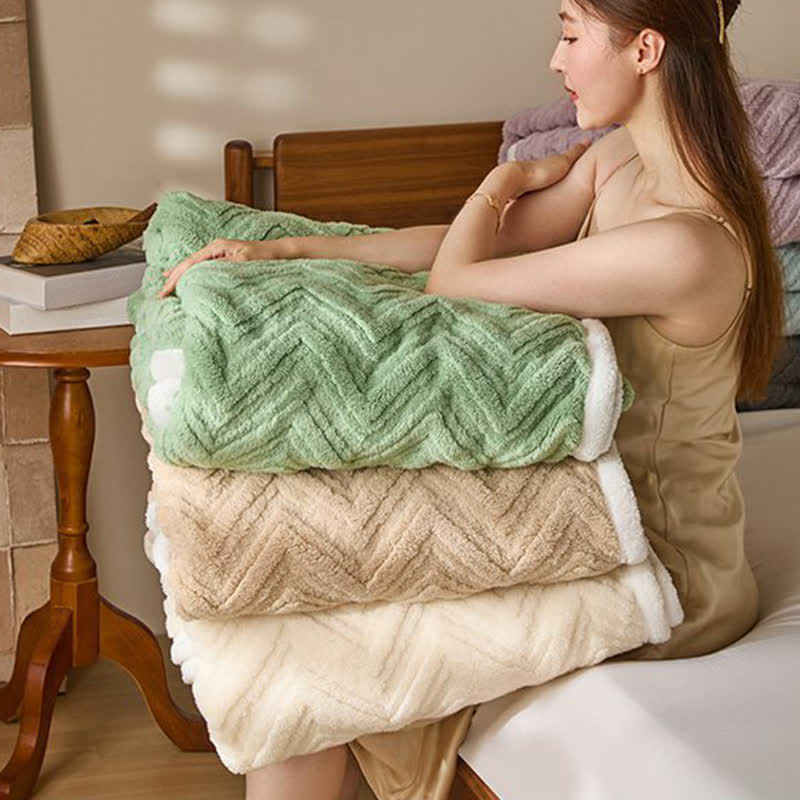 Modern Chevron Jacquard Warm Blanket - image 1