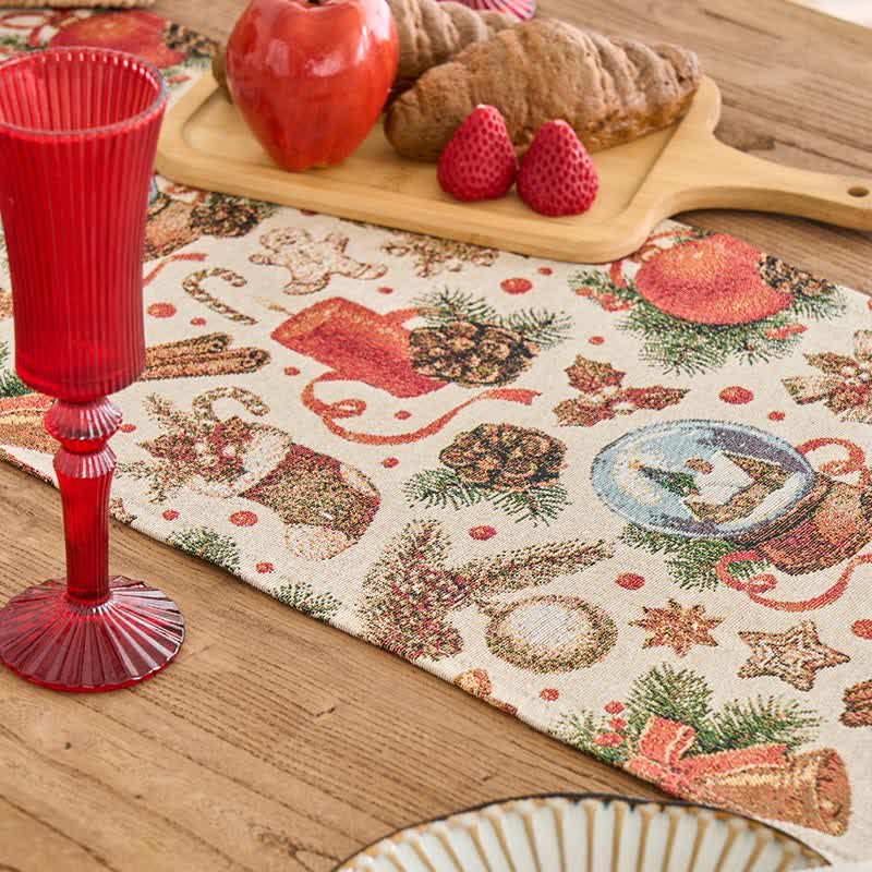 Christmas Crystal Ball Jacquard Table Runner - image 6