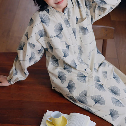 Brushed Cotton Ginkgo Leaf Pajama Jammies - image 0