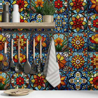 Boho Style Floral PET Foam Tile Wall Decals - image 4