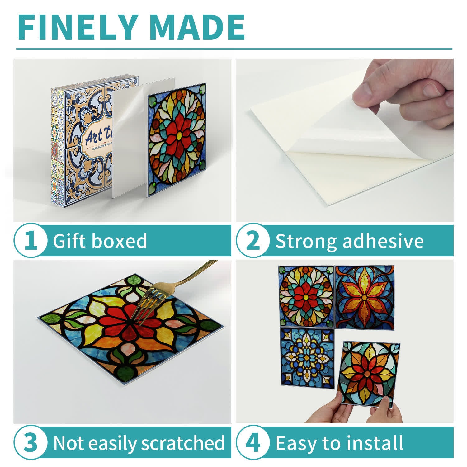 Boho Style Floral PET Foam Tile Wall Decals - image 9