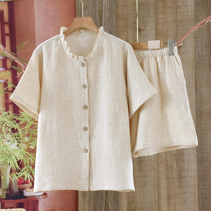 Matching Minimalist Cotton Linen Pajama Jammies - Women - 2XL - image 4