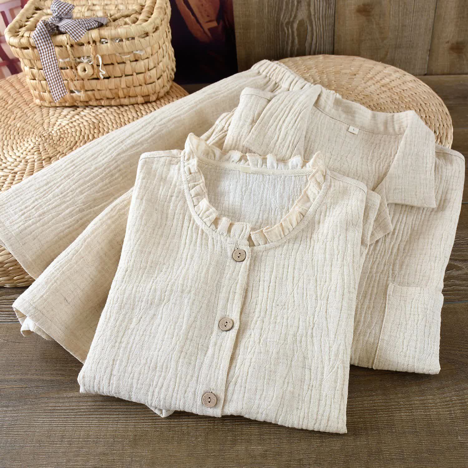 Matching Minimalist Cotton Linen Pajama Jammies - image 2