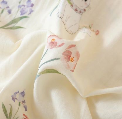 Cotton Gauze Floral Cat Kimono Pajamas - image 12