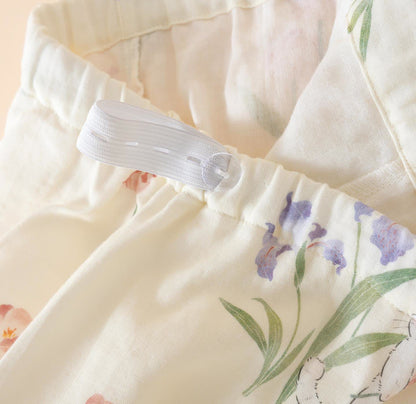 Cotton Gauze Floral Cat Kimono Pajamas - image 13