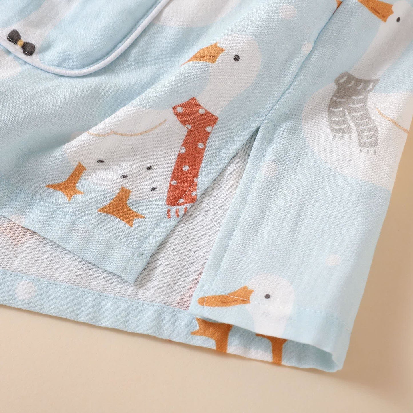 Cotton Gauze Cartoon Goose Kimono Pajamas - image 10