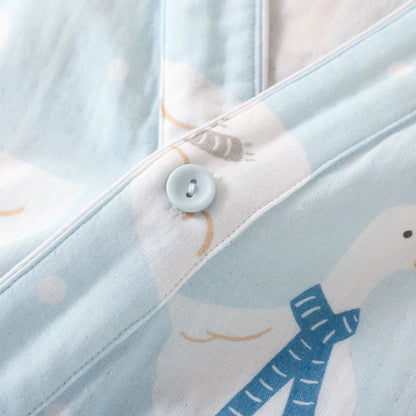 Cotton Gauze Cartoon Goose Kimono Pajamas - image 5