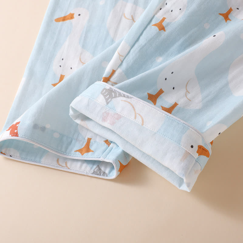 Cotton Gauze Cartoon Goose Kimono Pajamas - image 12