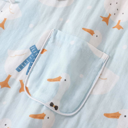 Cotton Gauze Cartoon Goose Kimono Pajamas - image 8