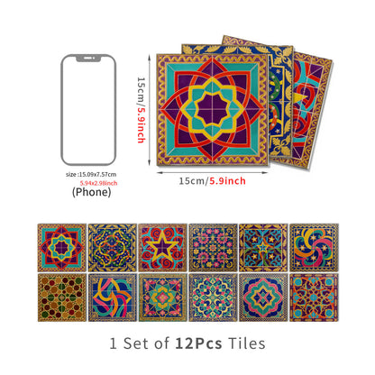 Peel & Stick Boho Waterproof Tile Wall Decals - 12PCS - 6" x 6" - image 10