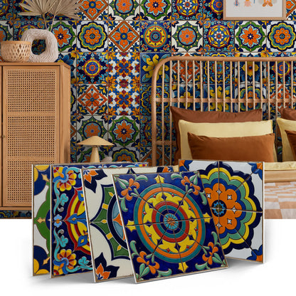 PET Foam Colorful Talavera Tile Wall Decals - image 0
