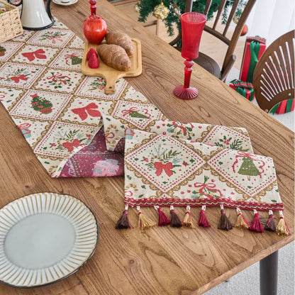 Christmas Bowknot Diamond Jacquard Table Runner - image 3