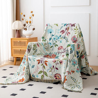 Flower vine Natural Cotton Tassel Quilt - image 2