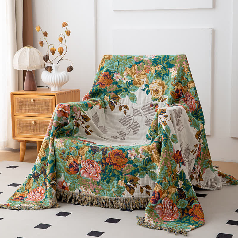 Wonderland Flower Natural Cotton Tassel Quilt - image 2