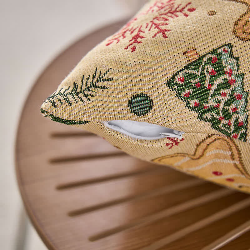 Christmas Gingerbread Man Jacquard Throw Pillow - image 1