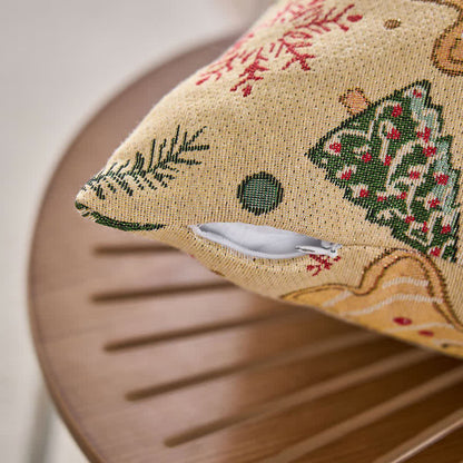 Christmas Gingerbread Man Jacquard Throw Pillow - image 1