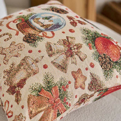 Christmas Crystal Ball Jacquard Throw Pillow - image 1