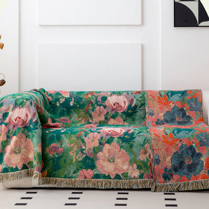 Botanical Art Natural Cotton Tassel Quilt - image 3