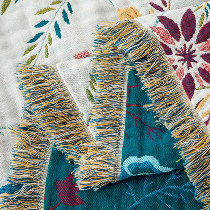 Flower vine Natural Cotton Tassel Quilt - image 6