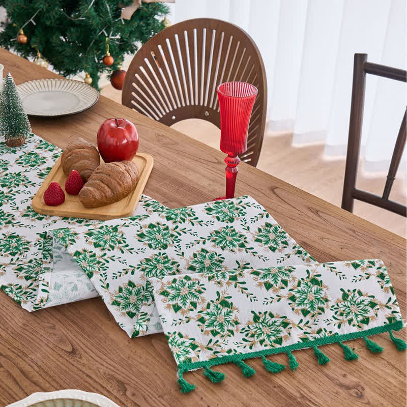 Christmas Floral Edelweiss Table Runner - image 3