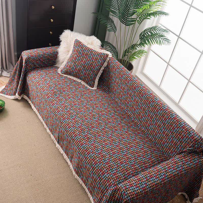 Colorful Geometric Knot Sofa Throw Blanket - image 3