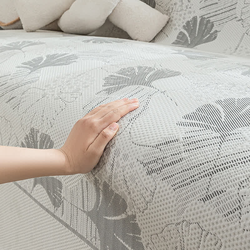 Ginkgo Leaf Ice Silk Sofa Protector - image 2