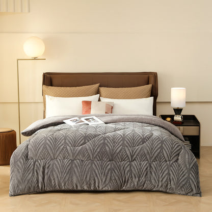 Luxury Embossed Fleece Throw Blanket - Grey - King - image 10