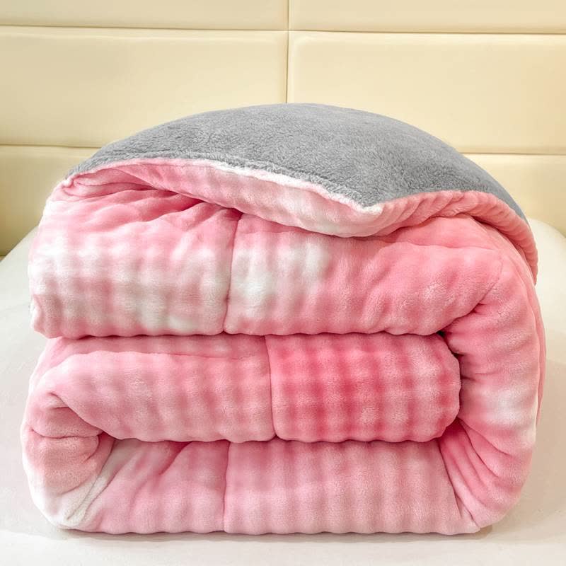 Fluffy Gradient Color Sherpa Warm Blankets - Pink - King - image 4